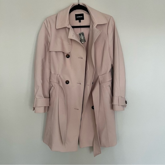 Express pale pink trench coat NWT - Picture 3 of 8